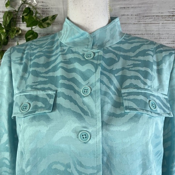 Linea by Louis Dell'Olio Blazer Jacket size Small Blue Jacquard Wedding Church - Picture 5 of 15